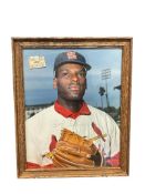 BOB GIBSON AUTOGRPAHED COLOR PHOTOGRAPH FORMER AMERICAN BASEBALL PITCHER