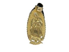 14K YELLOW GOLD VIRGIN MARY RELIGIOUS PENDANT