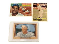 THREE 1950'S ROY CAMANELLA BASEBALL CARDS INCLUDING 1956 TOPPS #101, 1957 TOPPS #210, 1955 BOWMAN