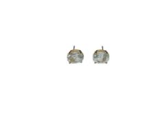 14K YELLOW GOLD OVAL CUT AQUAMARINE POST EARRINGS