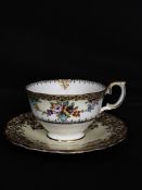 Crown Staffordshire English Porcelain Teacup & Saucer