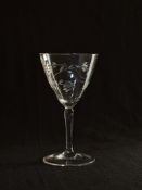 Set of 4 Engraved Glass Wine
