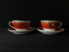Noritake Japanese Porcelain Teacup and Saucer Pair, R.C.