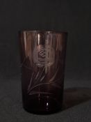 Set of 4 Amethyst-Tinted Moulded Glass Tumbler