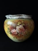 Royal Worcester Yellow Floral Jardinière