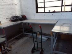 Lot 16 - 3 wall mounted 6' steel framed benches with aluminium tops