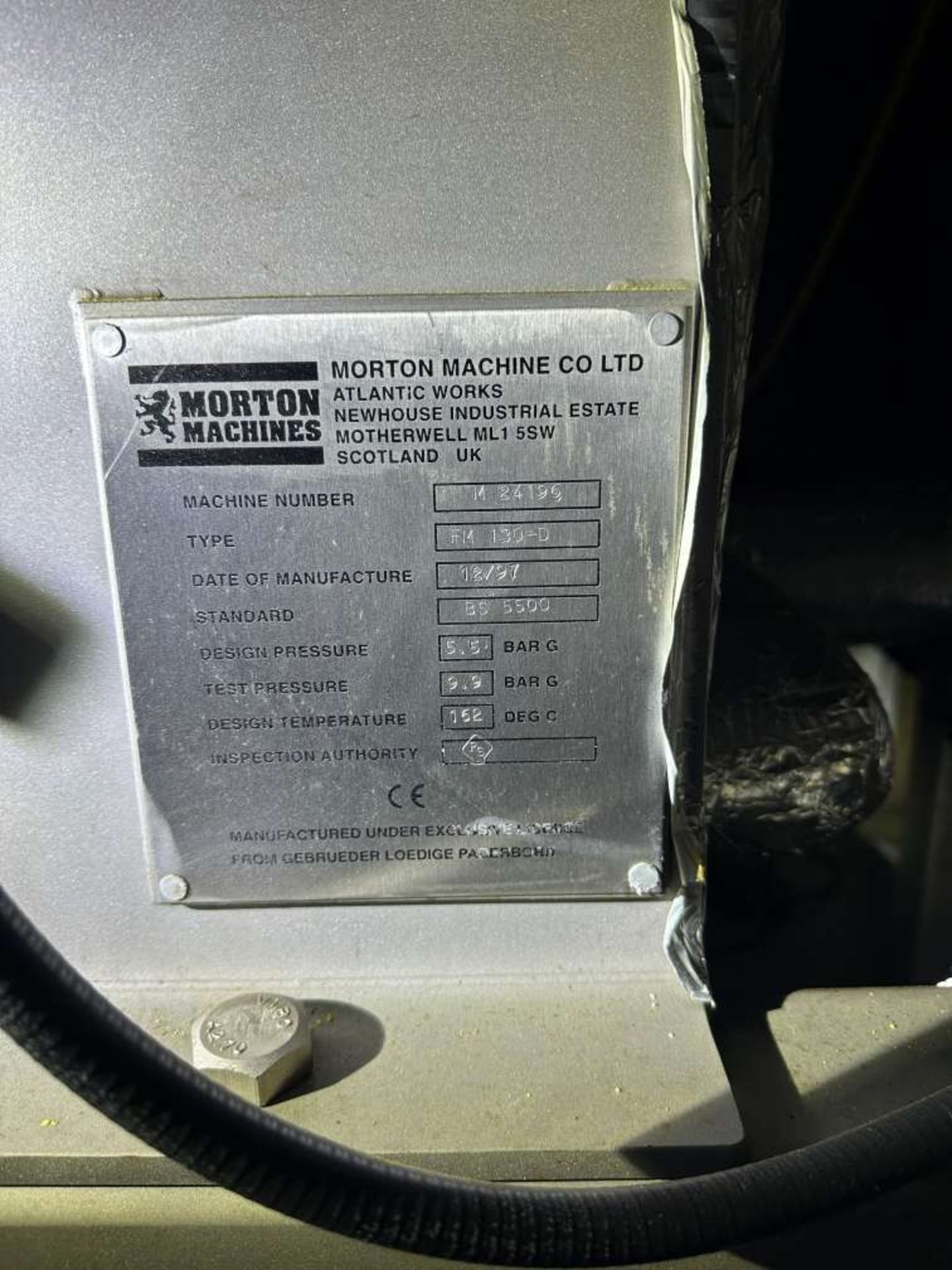 Morton Machine Co. Ltd 130 L Capacity Morton Dryer / Planetary Mixer Year of Mfg: Specifications: - Image 2 of 2