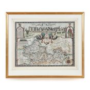 ANTIQUE 17thC JOHN SPEED MAP OF THE BARKSHIRE DESCRIBED c.1616