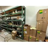 SHELVING UNIT FILLED WITH ASSORTED EDM TOOLING AND WIRE