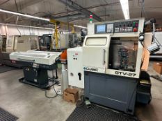 CUBIC GTV-27 CNC GANG TOOL LATHE WITH FEDEK DH-65LS2 BAR FEEDER