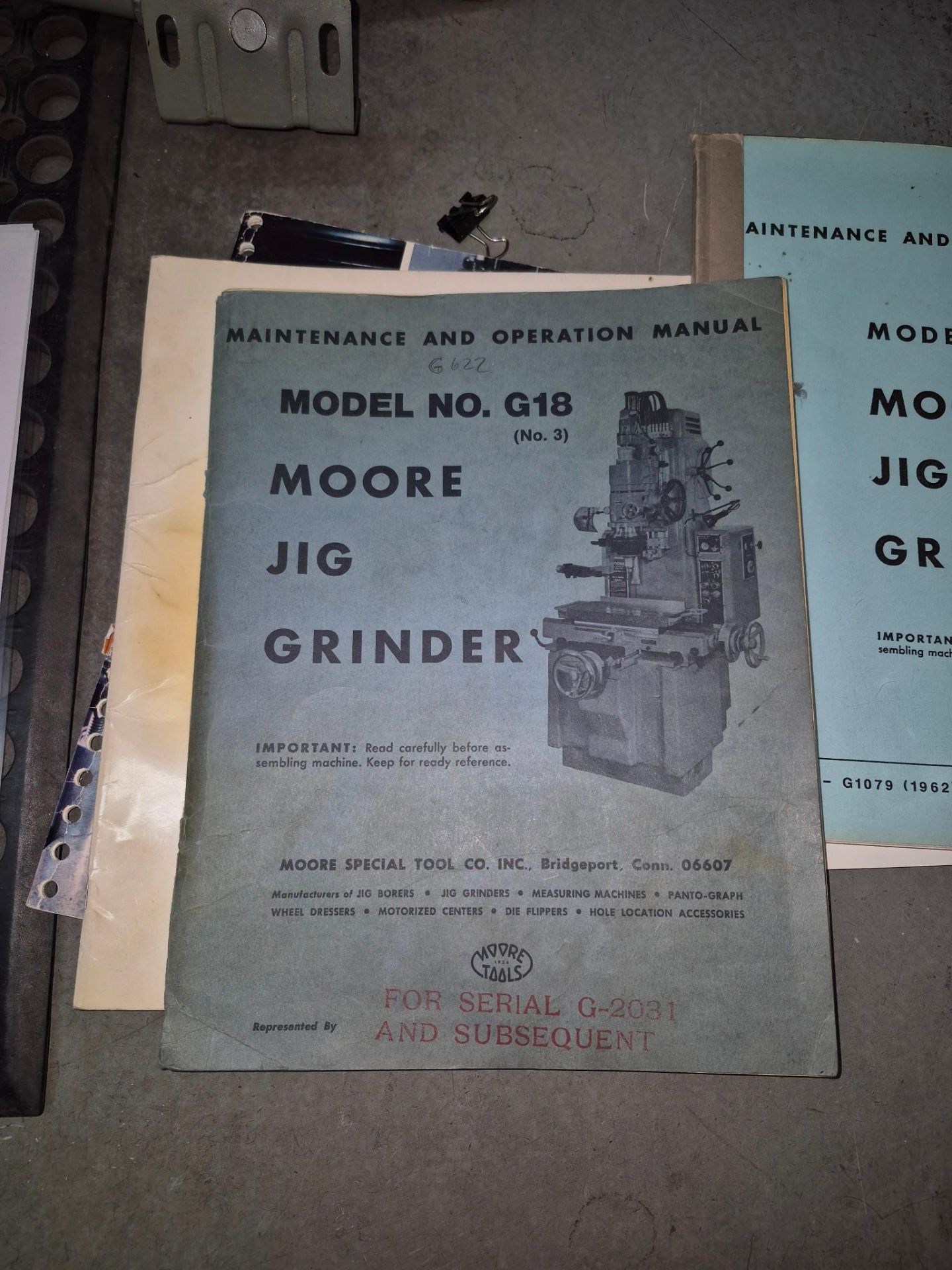 MOORE MODEL G18 JIG GRINDER, 175,000 RPM VHS GRINDING HEAD, TOOLING & ACCESSORIES INCLUDED - Image 54 of 57