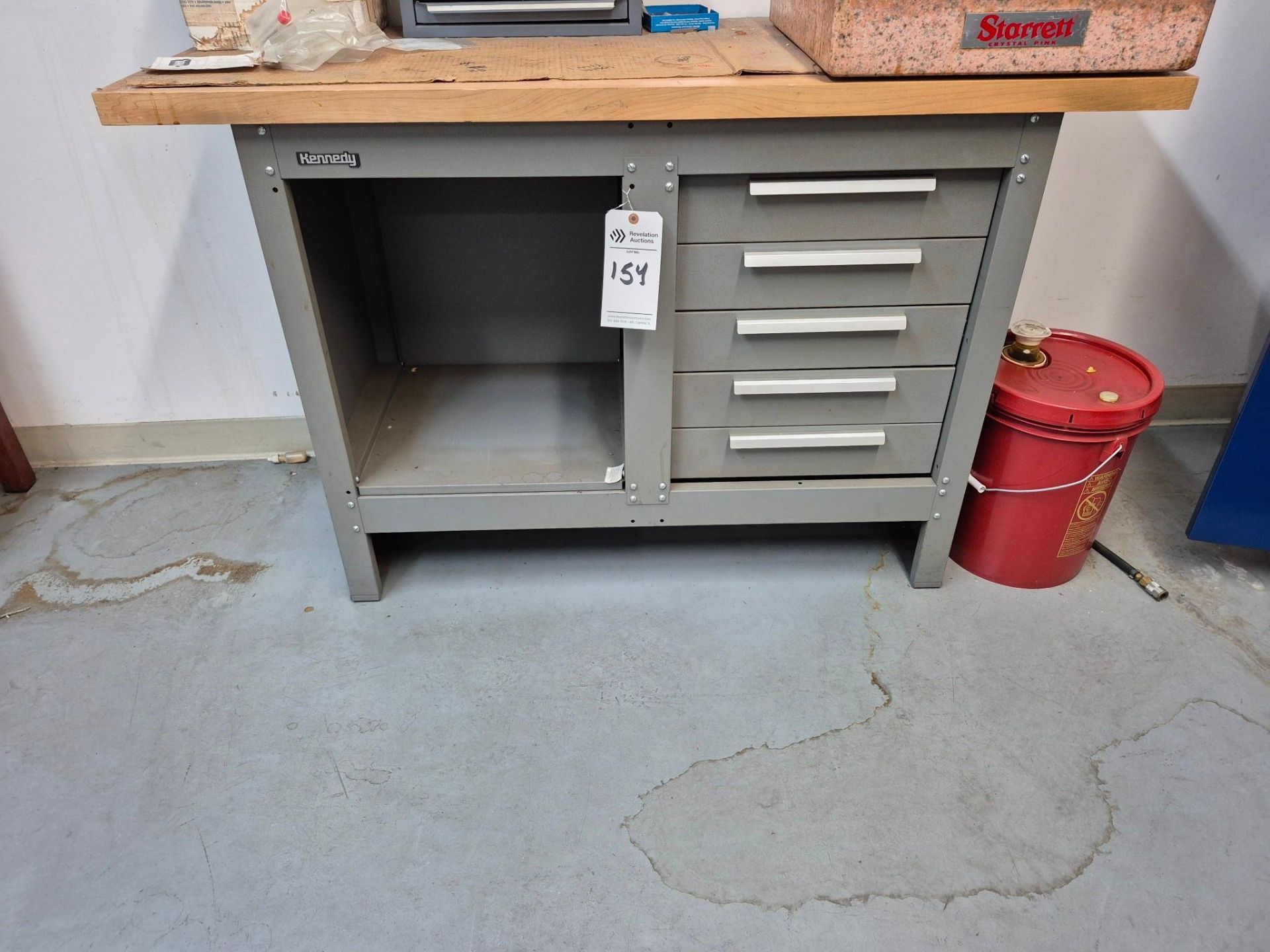 KENNEDY 5 DRAWER WORK BENCH, HUOT 5 DRAWER TAPSET CHEST, STARRETT GRANITE SURFACE BLOCK - Image 22 of 32
