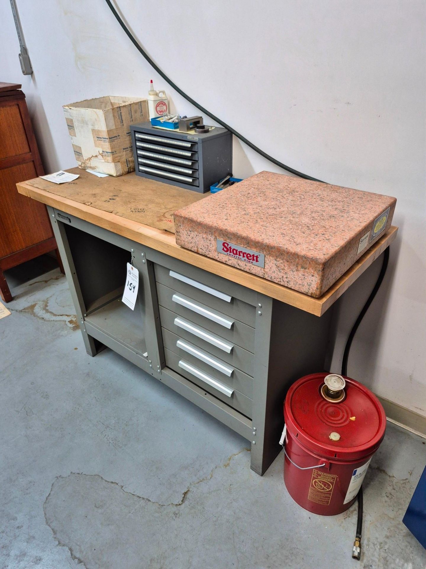 KENNEDY 5 DRAWER WORK BENCH, HUOT 5 DRAWER TAPSET CHEST, STARRETT GRANITE SURFACE BLOCK - Image 3 of 32