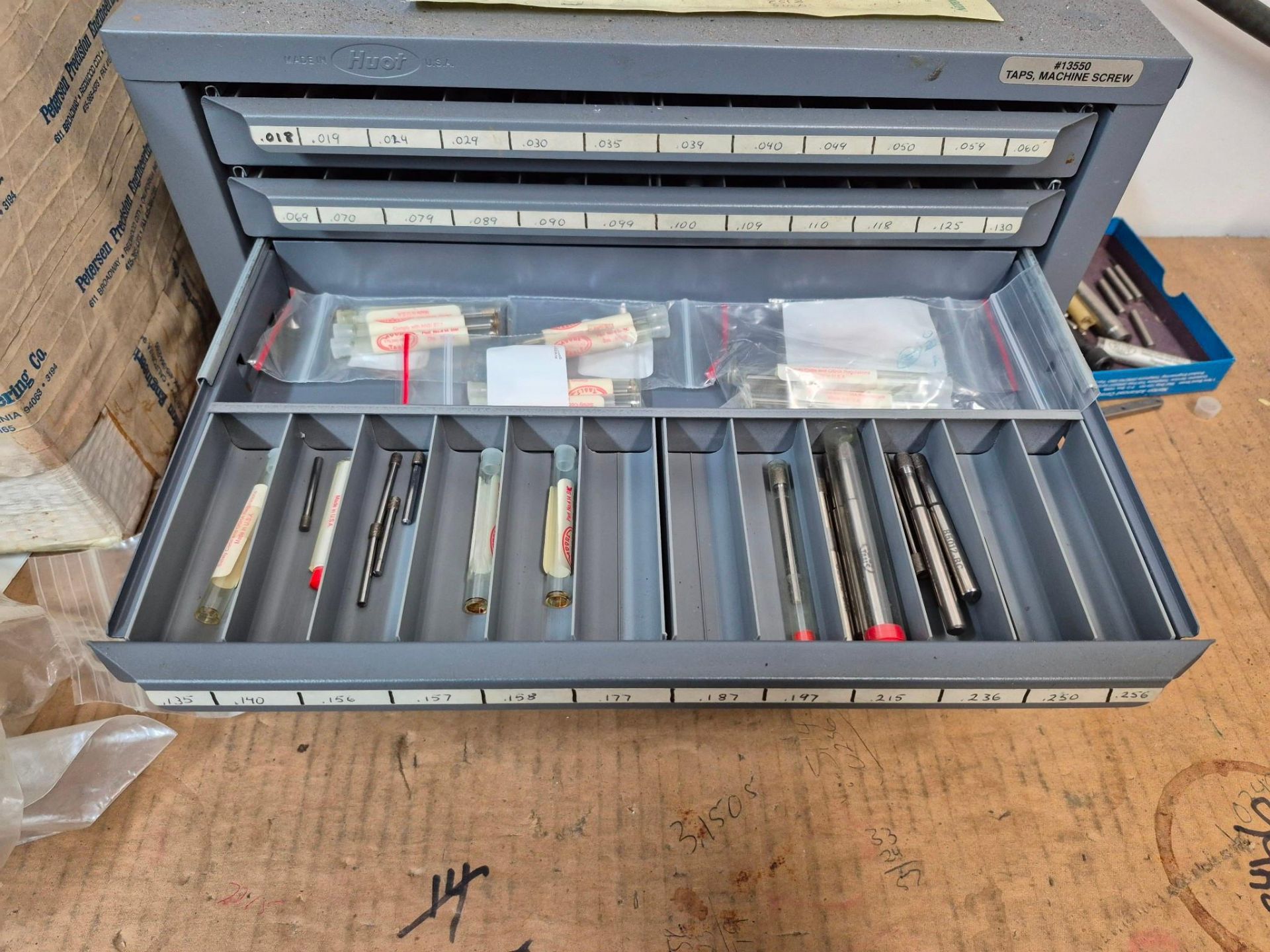 KENNEDY 5 DRAWER WORK BENCH, HUOT 5 DRAWER TAPSET CHEST, STARRETT GRANITE SURFACE BLOCK - Image 10 of 32
