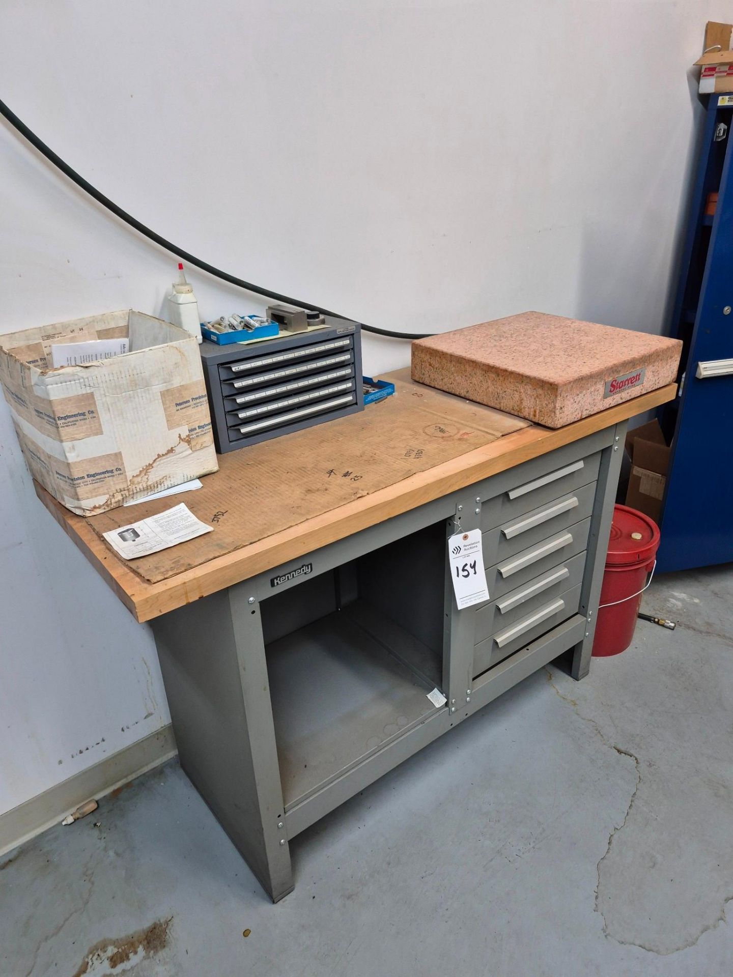 KENNEDY 5 DRAWER WORK BENCH, HUOT 5 DRAWER TAPSET CHEST, STARRETT GRANITE SURFACE BLOCK - Image 2 of 32