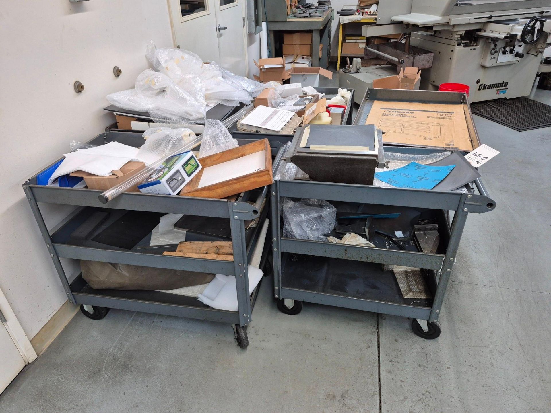 COLLECTION OF 5 METAL TOOL CARTS ON WHEELS CONTENTS INCLUDED - Image 2 of 21