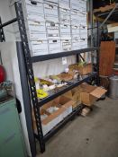 TEAR DROP SHOP RACK FULL OF SECURITY CAMERA SYSTEM HARDWARE, ACCESSORIES AND SUPPLIES