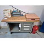 KENNEDY 5 DRAWER WORK BENCH, HUOT 5 DRAWER TAPSET CHEST, STARRETT GRANITE SURFACE BLOCK