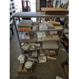 SHELVING WITH ASSORTED PLASTIC AND ALUMINUM MATERIAL
