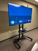 SAMSUNG FLAT SCREEN TV WITH MOUNTING CART