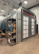 2021 GLOBAL FINISHING SOLUTIONS NON-PRESSURIZED SOLID BACK CROSSDRAFT PAINT BOOTH. $19K+ NEW