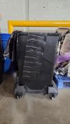 (3) ULINE TRASH CANS WITH DOLLY