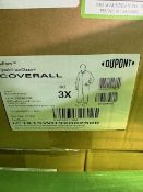 7 MISC SIZE PALLETS OF 3X LARGE TYVEK COVERALLS