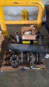 ASSORTED INDUSTRIAL PIPING COMPONENTS, HEAT EXCHANGER, PIPES & ELBOWS, VALVES