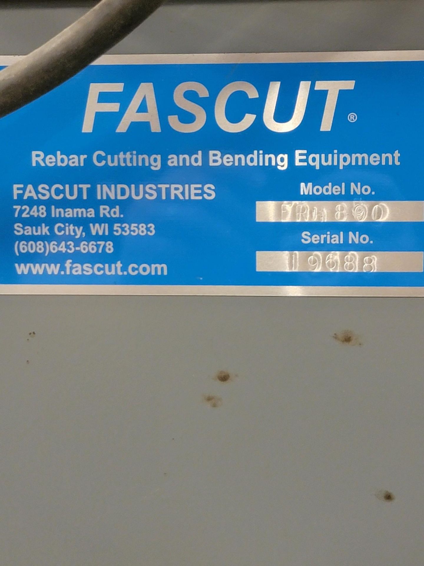 FASCUT FR-800 REBAR CUTTER / BENDER - Image 4 of 7