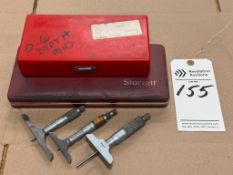 SET OF 5 MISC. DEPTH MICROMETERS, 2 IN CASES