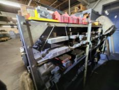 SHELVES OF TOOLING (6+ SHELVES FULL OF PRESS BRAKE DIE, TOOLING AND OTHER THINGS)