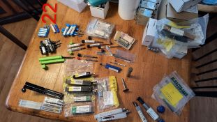 ASSORTED BITS,CUTTERS,TAPS AND PINS