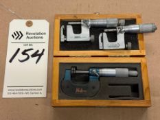 3 MISC. MICROMETERS, 1 MITUTOYO, 1 SPI AND 1 NULINE