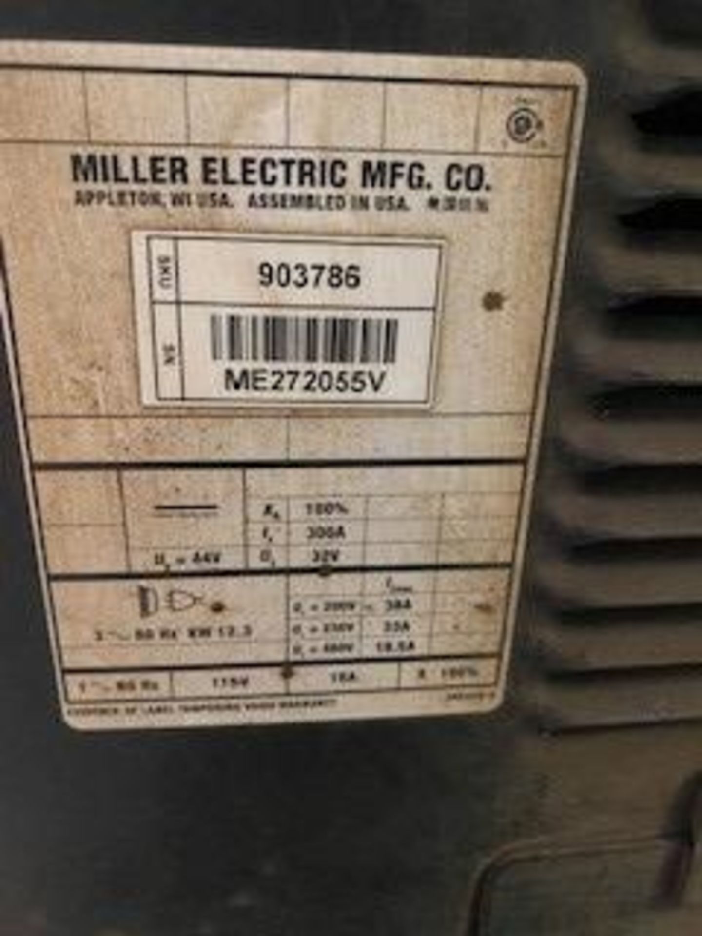 MILLER CP-302 S/N ME272055V - Image 2 of 2