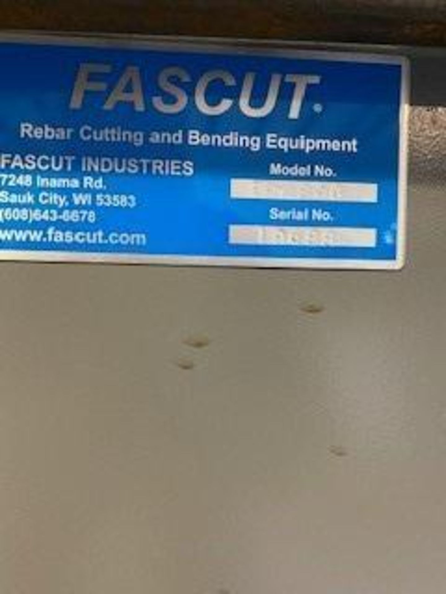 FASCUT FR-800 REBAR CUTTER / BENDER - Image 6 of 7