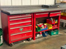WATERLOO 2 DRAWER TOOL BENCH AND 5 DRAWER MOBILE TOOL CHEST WITH COUNTERTOP, TOP