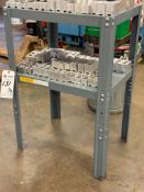 SET OF 2 SMALL MEDIUM DUTY ADJUSTABLE HEIGHT METAL SHOP TABLES