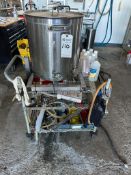 20 GALLON CONCORD STAINLESS STEEL BREW POT W/ MOBILE CART & CONSUMABLES