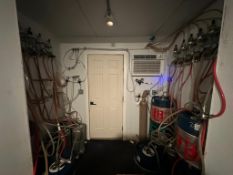 CONTENTS OF KEG ROOM - KEGS, VALVES, REGULATOR & CONTROL