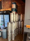 (43) ASSORTED KEGS - MOSTLY PONY KEGS WITH SOME STANDARD HALF-BARREL KEGS