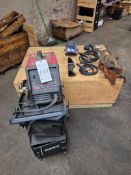 LINCOLN ELECTRIC SP-135 PLUS PORTABLE MIG AND FLUX-CORED WIRE FEEDER WELDER W/ STAND AND ACCESSORIES