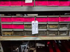 STEEL SHELVING UNIT FILLED WITH ASSORTED MILLS AND SINKS