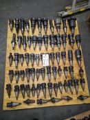 ASSORTED CAT 40 TOOL HOLDERS WITH ASSORTED TOOLING