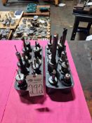ASSORTED CAT 40 TOOL HOLDERS WITH ASSORTED TOOLING