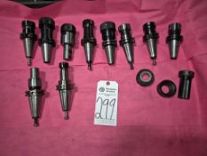 ASSORTED CAT 40 TOOL HOLDERS WITH ASSORTED TOOLING