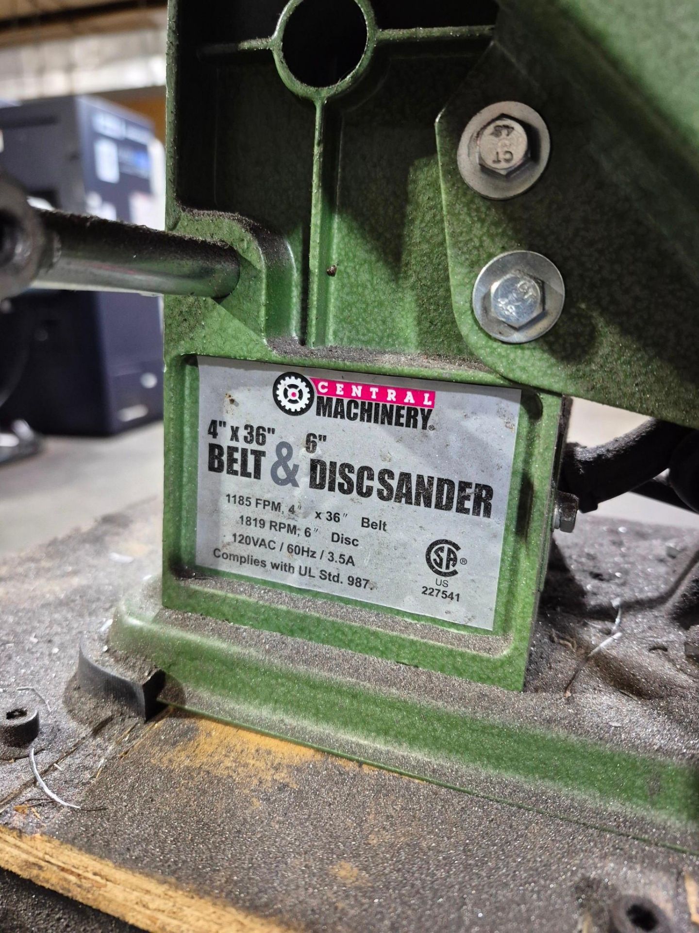 CENTRAL MACHINERY 4" X 36" BELT & 6" DISC SANDER - Image 6 of 6