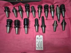 ASSORTED CAT 40 TOOL HOLDERS WITH ASSORTED TOOLING