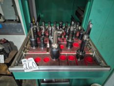 ASSORTED CAT 40 TOOL HOLDERS WITH ASSORTED TOOLING