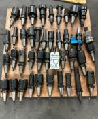 ASSORTED CAT 40 TOOL HOLDERS AND TOOLING