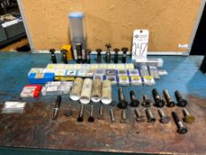ASSORTED KEYSEAT AND WOODRUFF CUTTERS WITH INSERTS